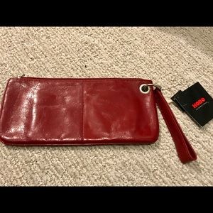 Hobo red leather wristlet